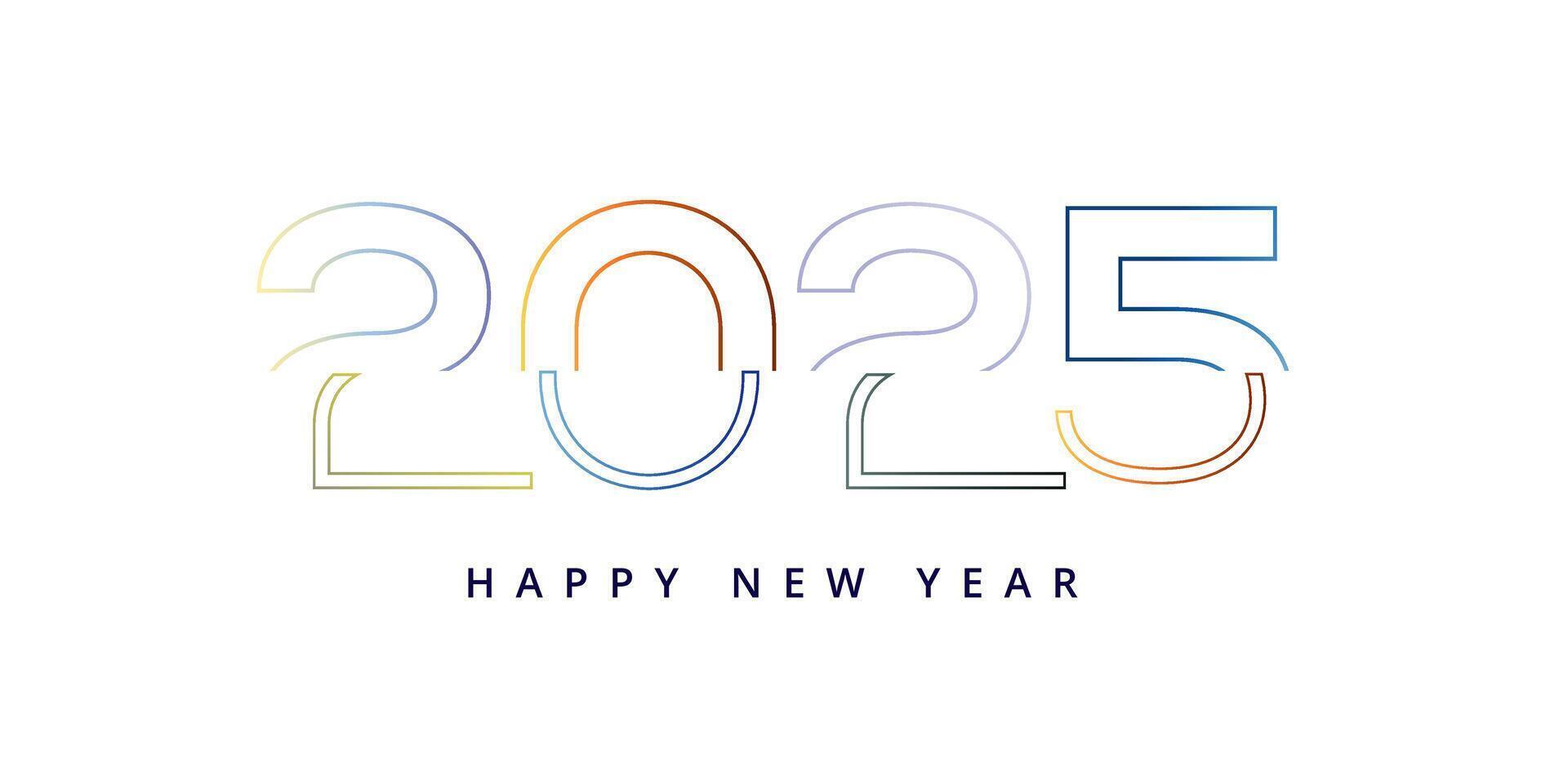 Modern 2025 Typography Design Vibrant and Bold Graphics for Cards Posters and Calendars vector