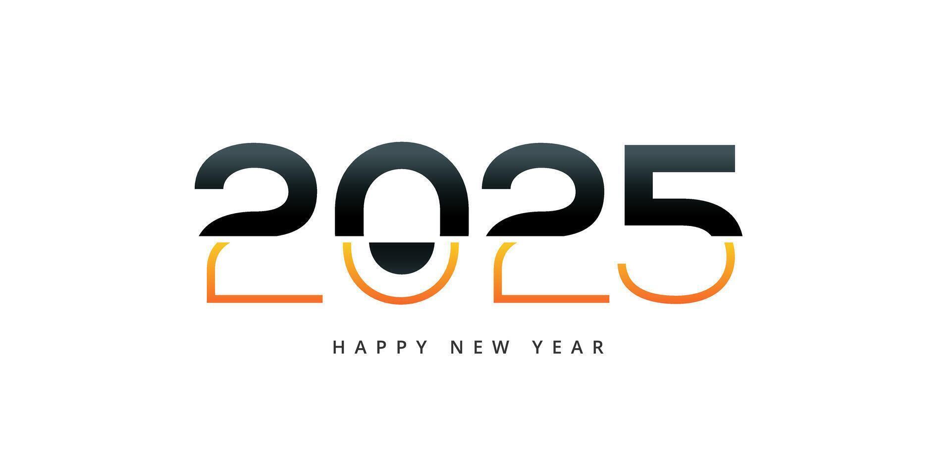 Modern 2025 Typography Design Vibrant and Bold Graphics for Cards Posters and Calendars vector