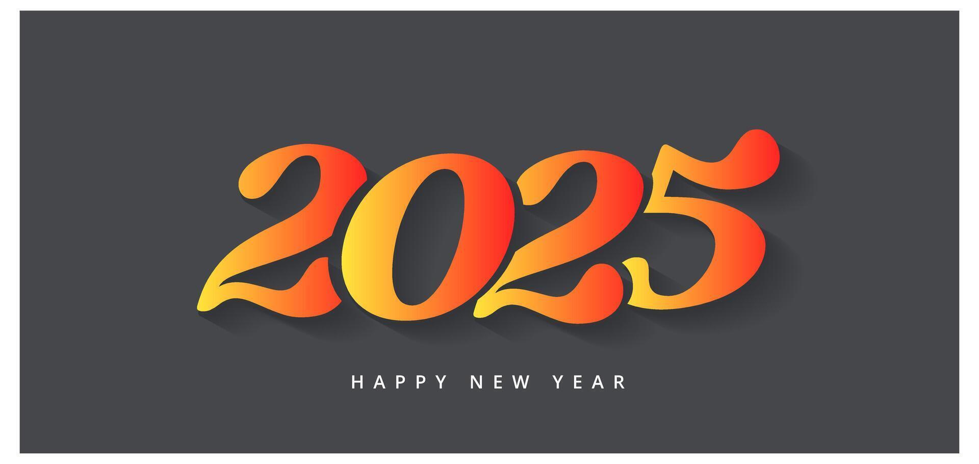 Modern 2025 Typography Design Vibrant and Bold Graphics for Cards Posters and Calendars vector