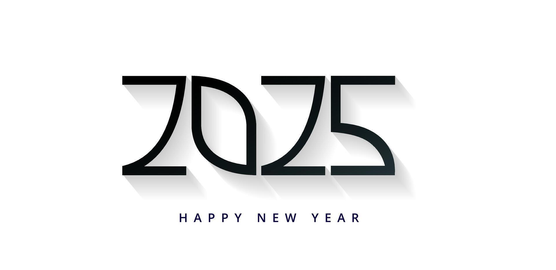 Modern 2025 Typography Design Vibrant and Bold Graphics for Cards Posters and Calendars vector