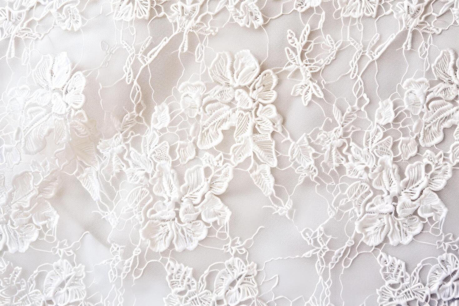 A delicate lace texture background featuring intricate, airy patterns woven with fine thread photo