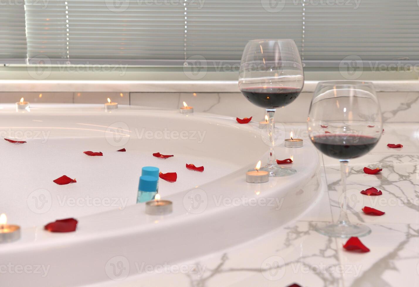 Luxury Hotel room with jacuzzi and red vines photo