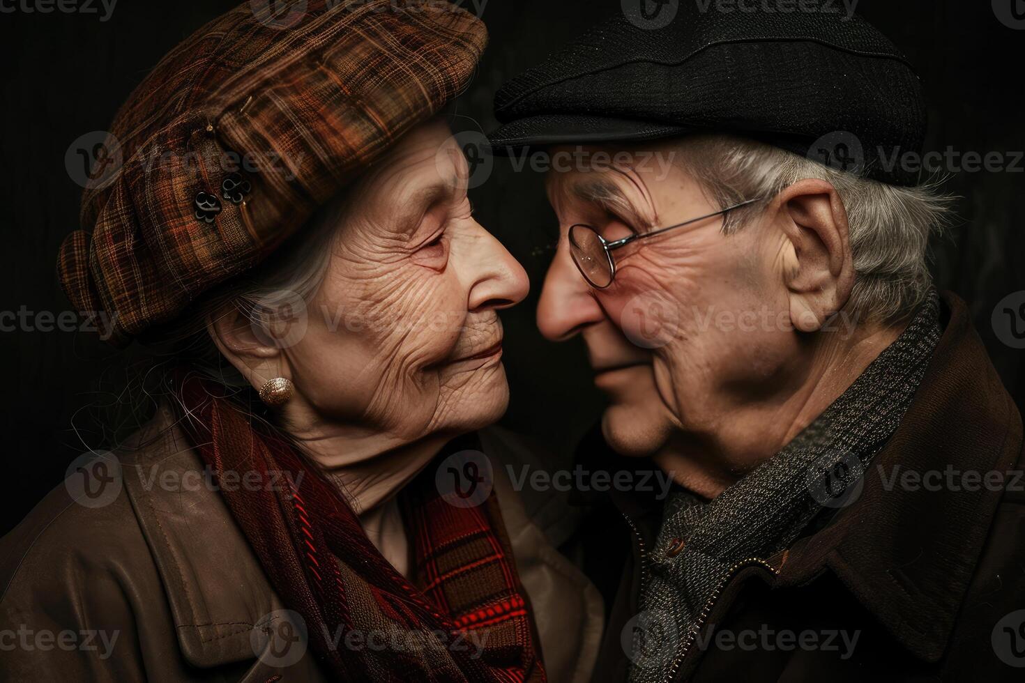Elderly people a man and a woman love between the adult generation old age photo