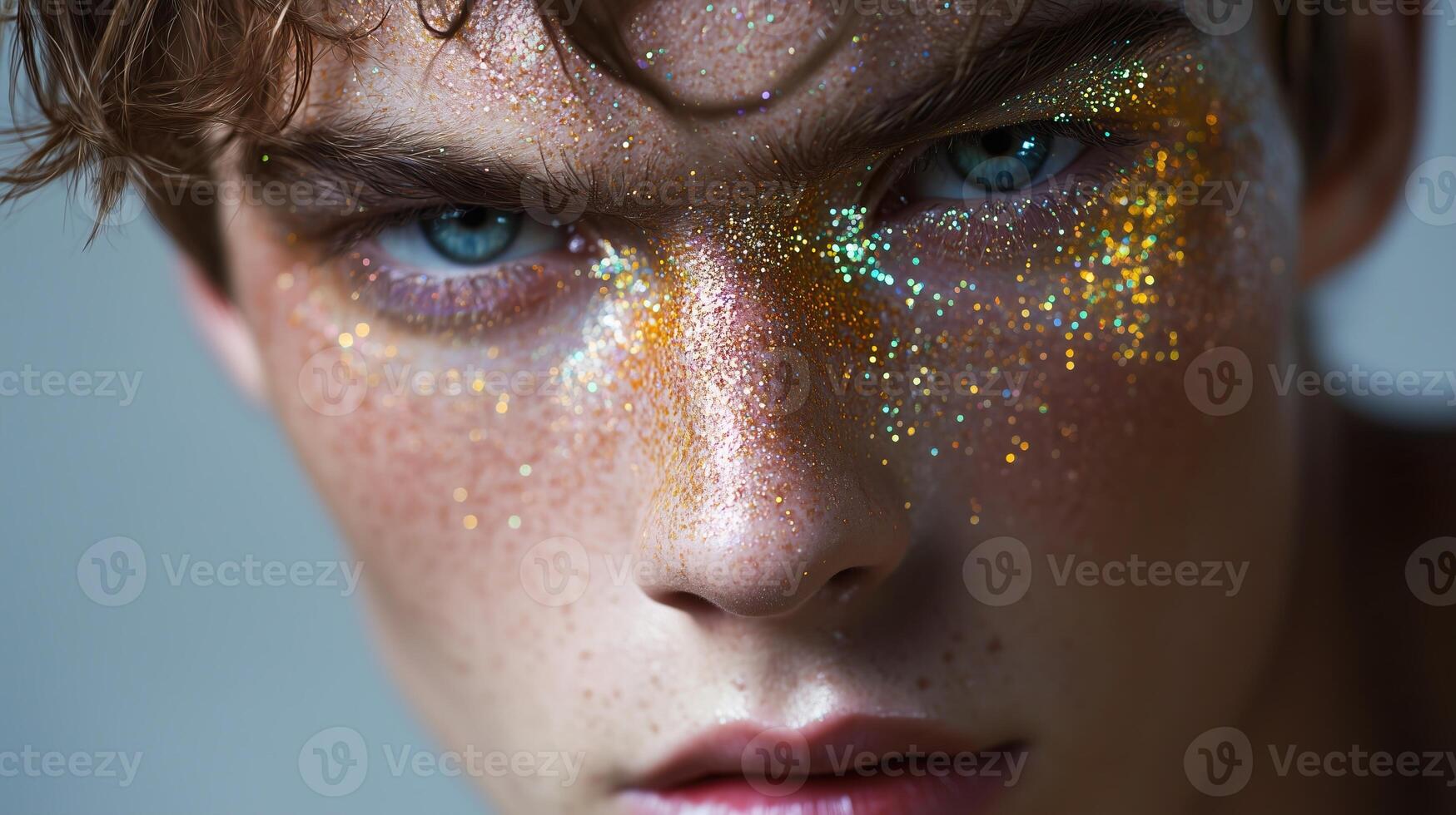 Close-up of Swedish male fashion model photo