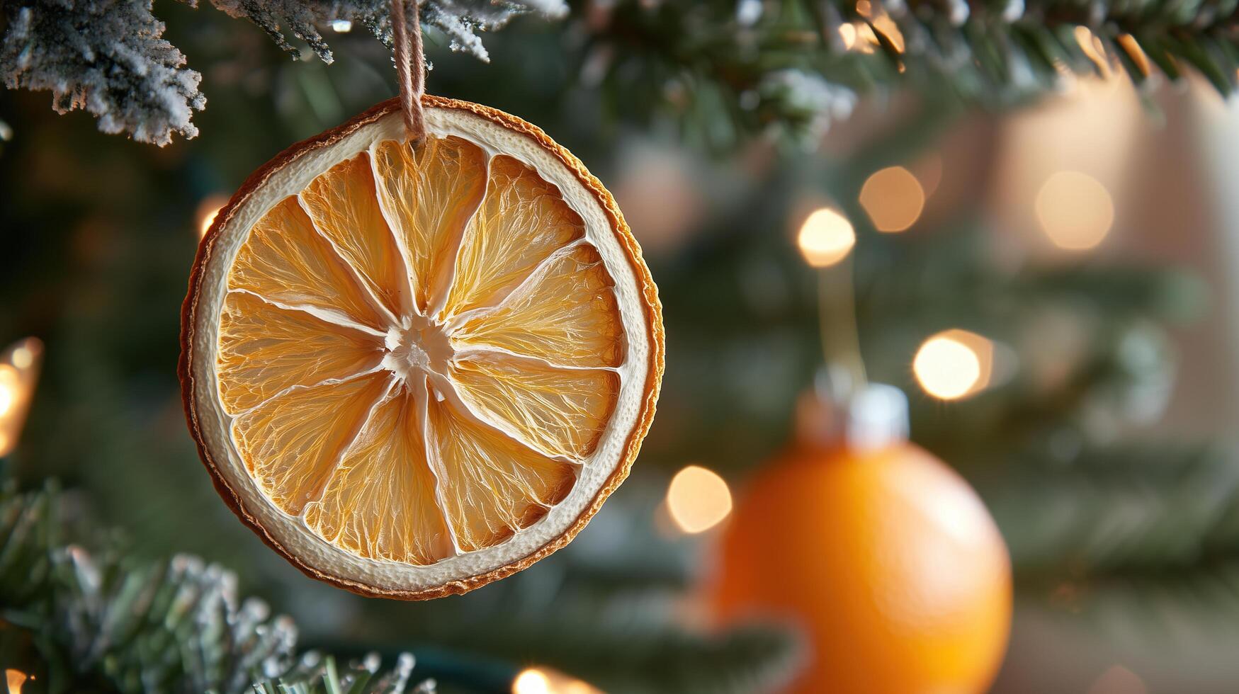 A close-up of a dried orange slice photo