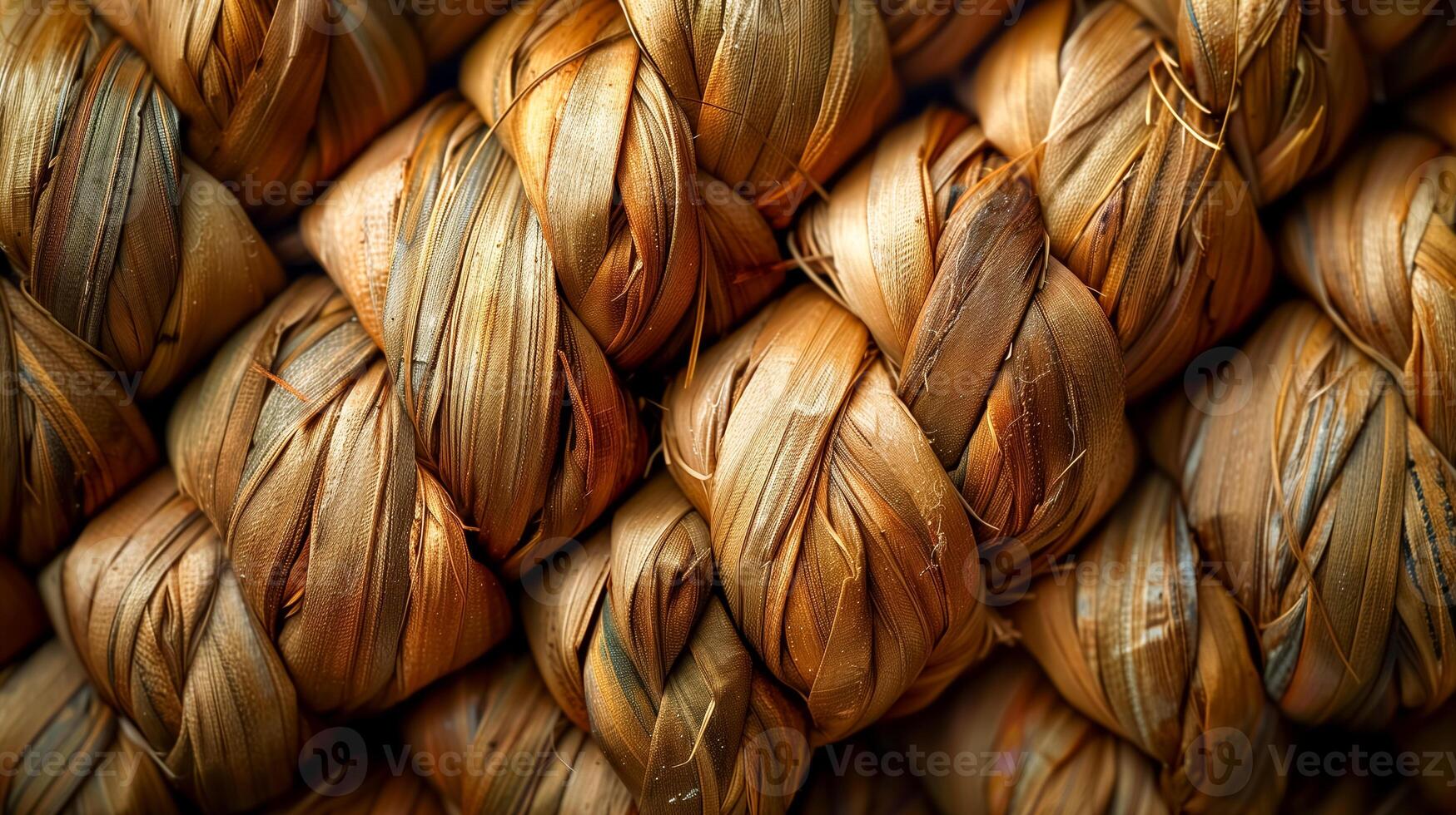 Woven straw texture with natural fibers photo