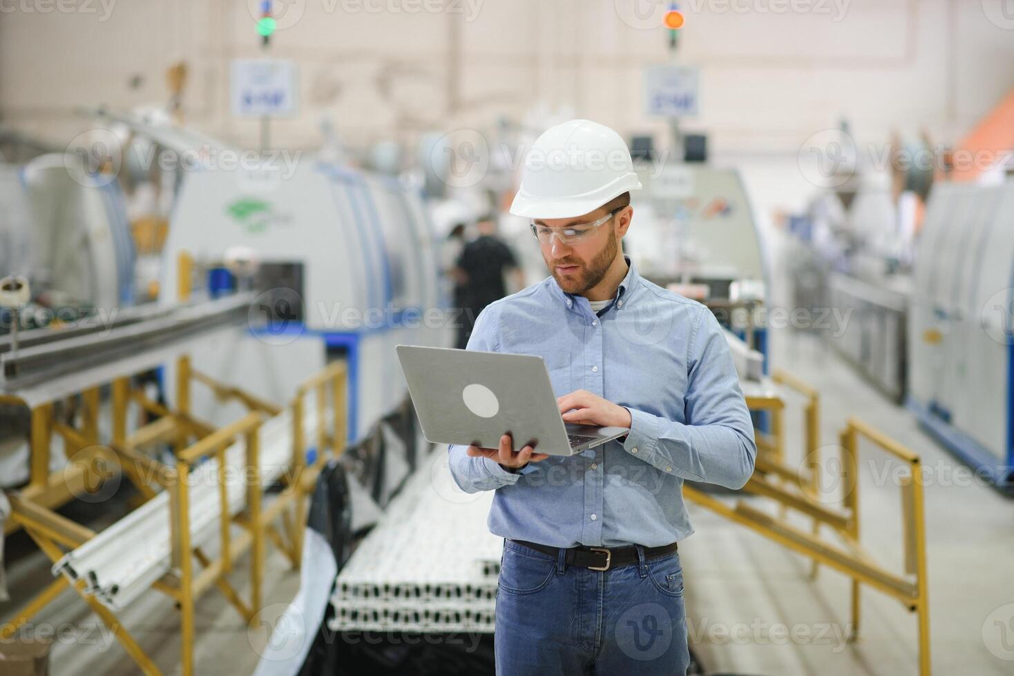 Engineer,Industry and construction concept. Portrait of caucasian Industry factory maintenance engineer photo