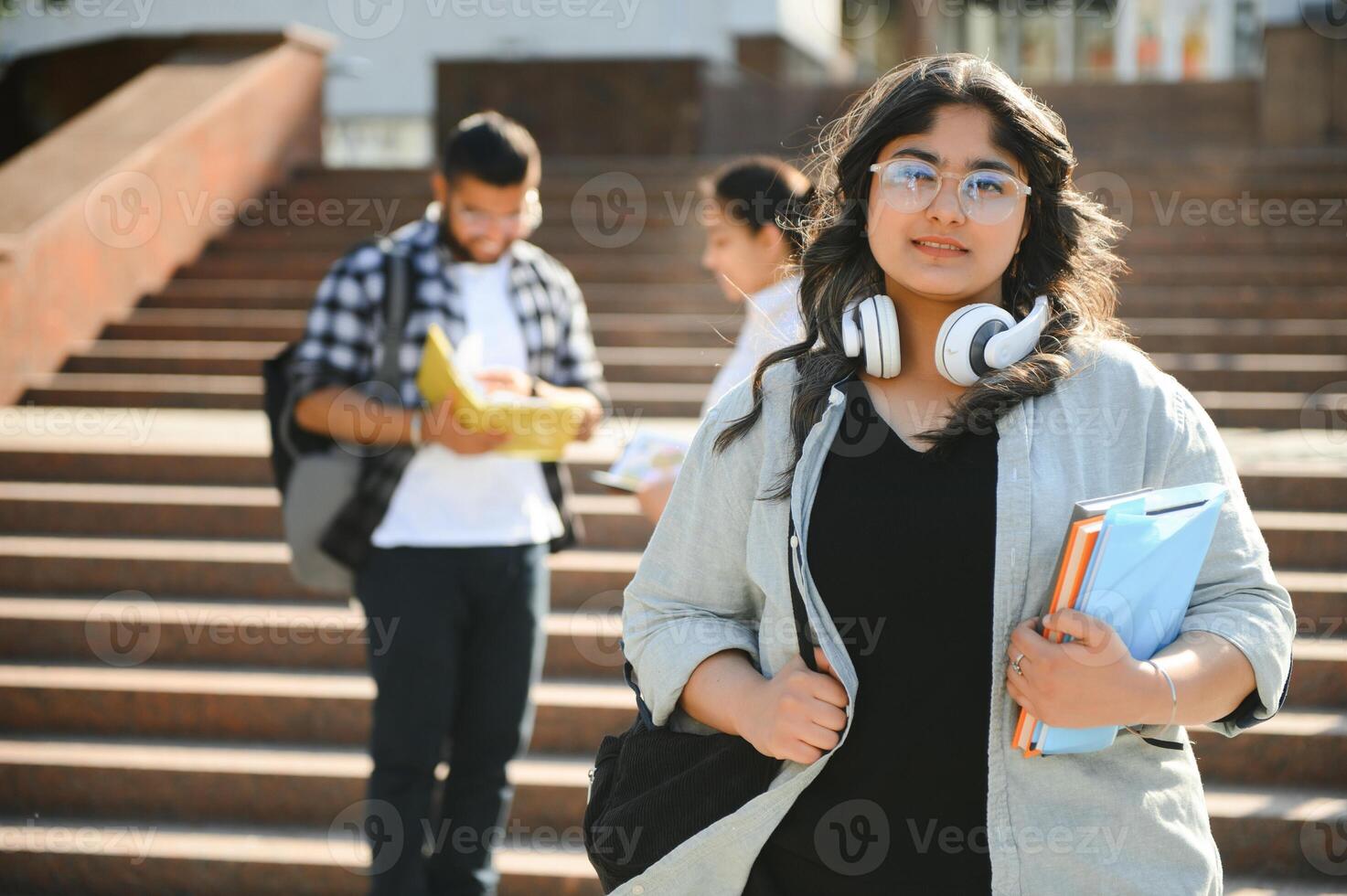 pretty indian college girl at the University photo