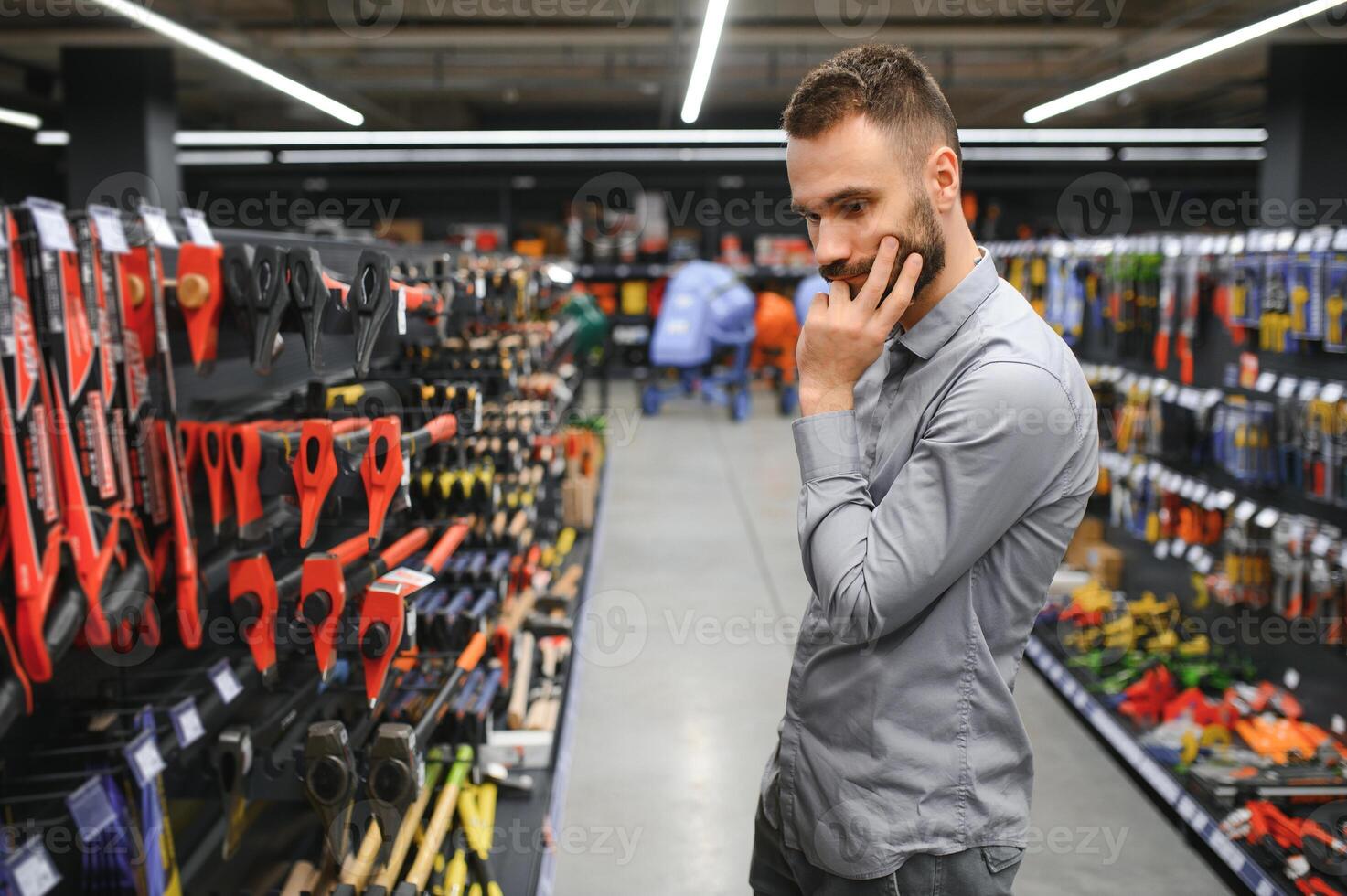 a buyer in a hardware store, Concept home renovation photo