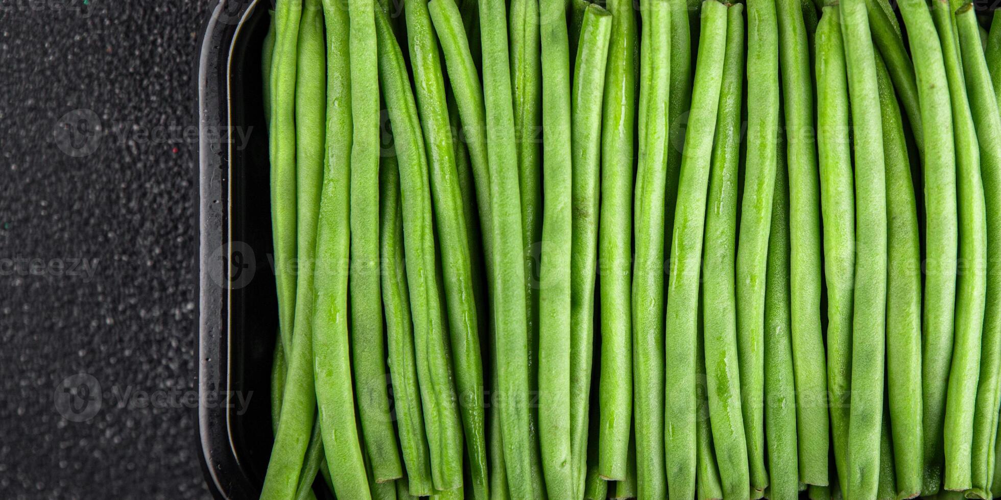 green beans fresh vegetable string bean fresh meal food snack on the table copy space food background rustic top view photo