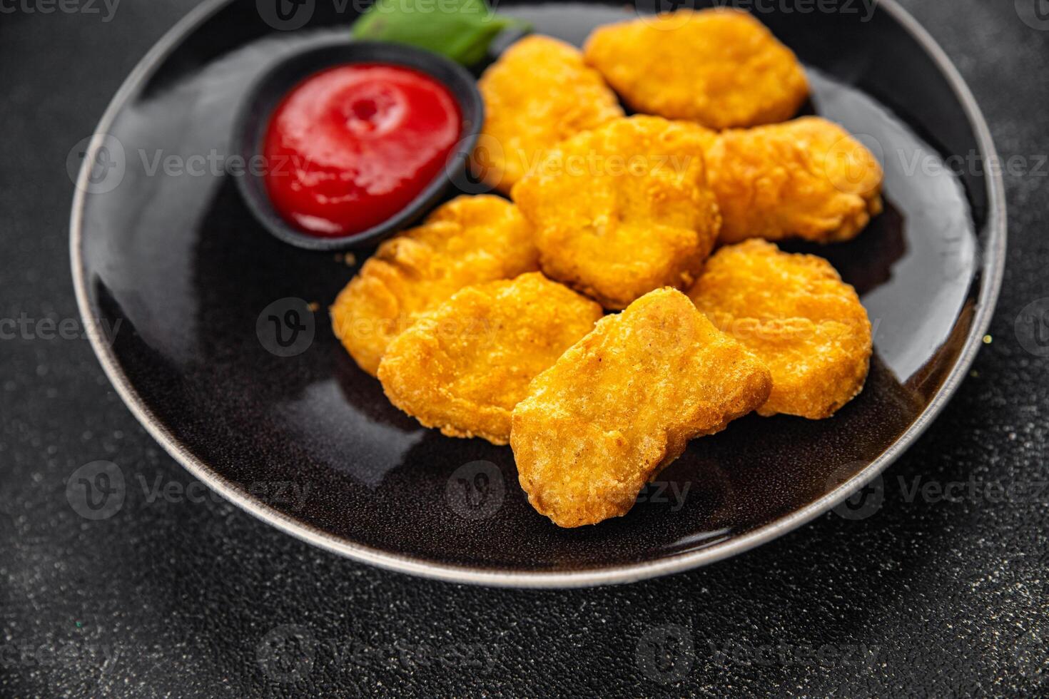 chicken nuggets deep fried meat meal food snack on the table copy space food background rustic top photo