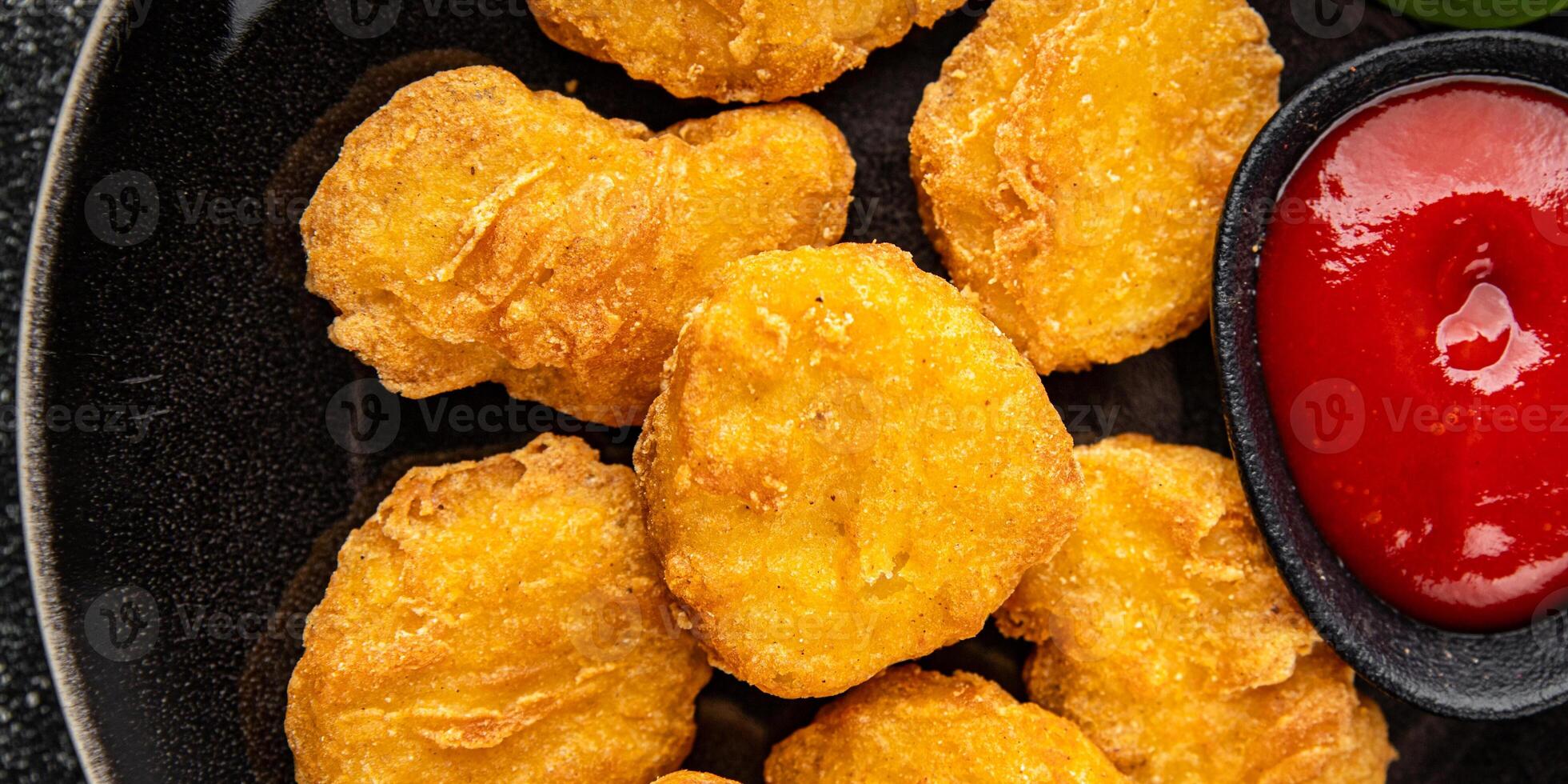 chicken nuggets deep fried meat meal food snack on the table copy space food background rustic top photo
