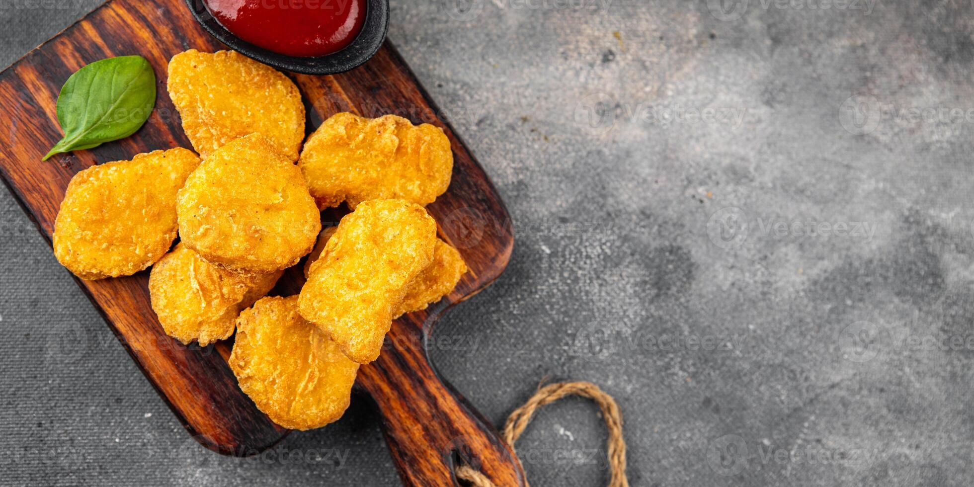 chicken nuggets deep fried meat meal food snack on the table copy space food background rustic top photo
