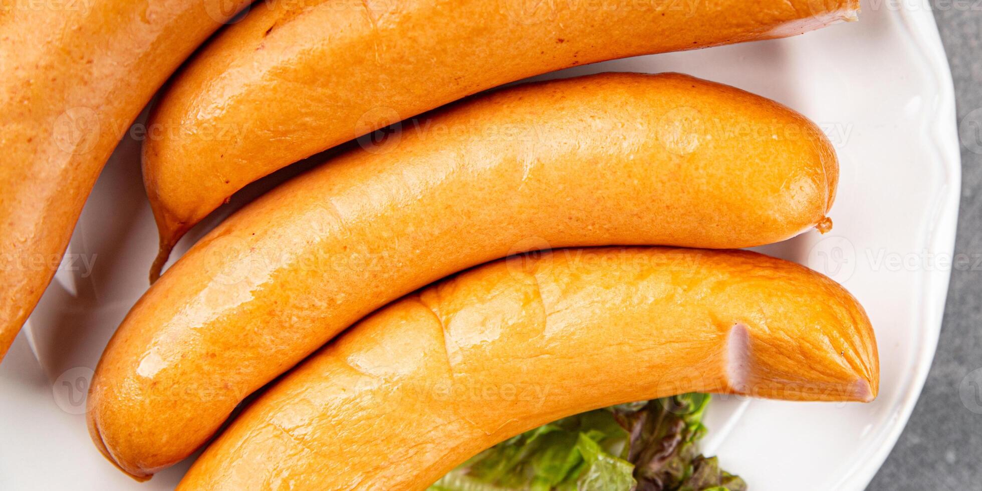 sausages meat pork or chicken, turkey fresh meal food snack on the table copy space food background rustic top view photo