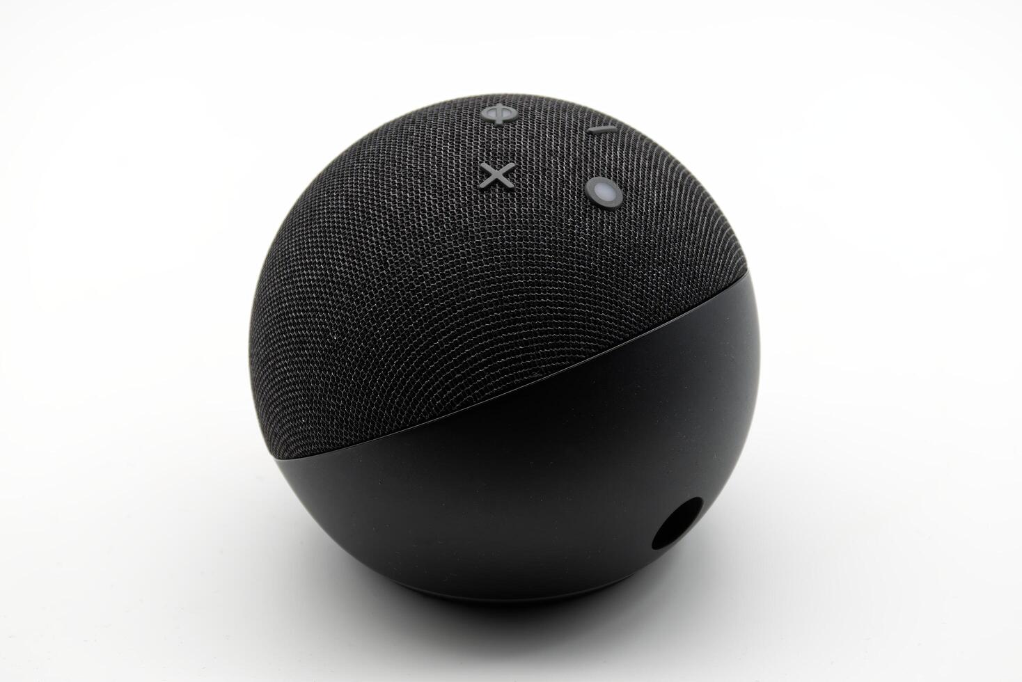 Bologna Italy July 23, 2024 Amazon Echo Dot. Alexa, virtual assistant AI on white background. photo
