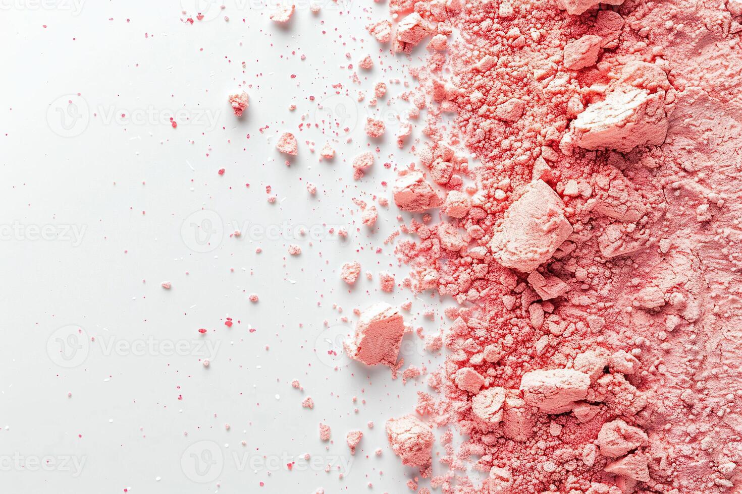Texture of dry shadows or powder of pink color on white background. Generated by artificial intelligence photo