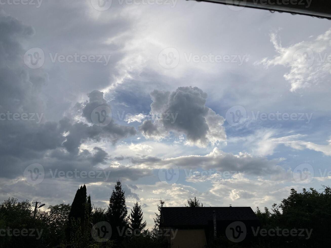 Storm clouds before lightning and rain photo