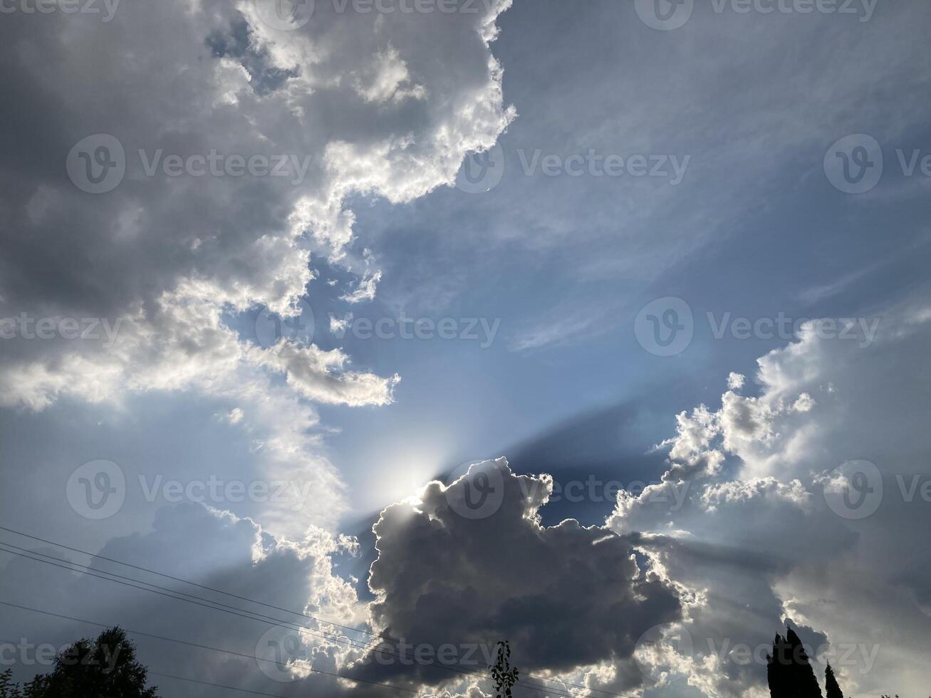 Storm clouds before lightning and rain photo