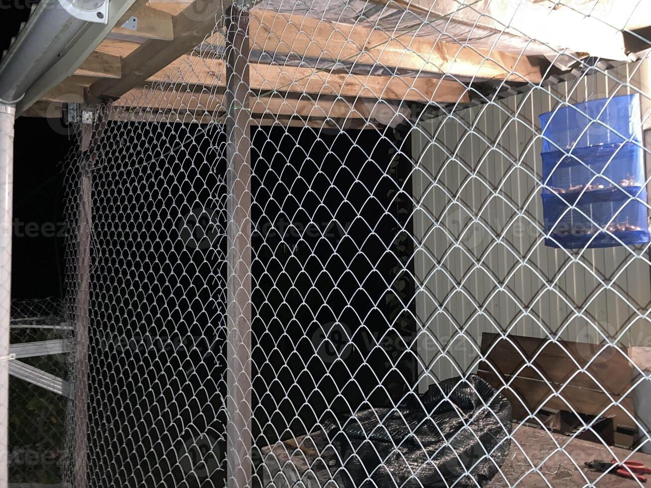 Installation of mosquito netting photo