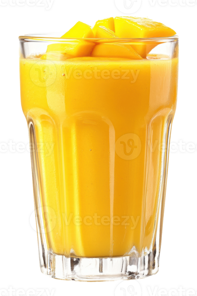 Refreshing mango smoothie in a glass, cut out - stock . png