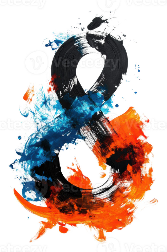 Colorful abstract design of 8, cut out - stock . png