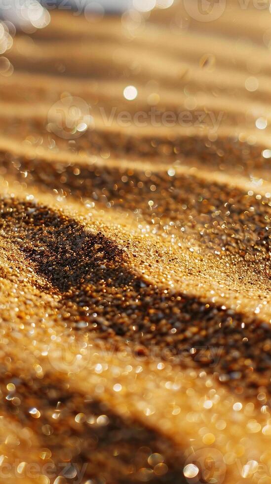 Sand texture. Sandy beach for background. Top view. Generated by artificial intelligence photo