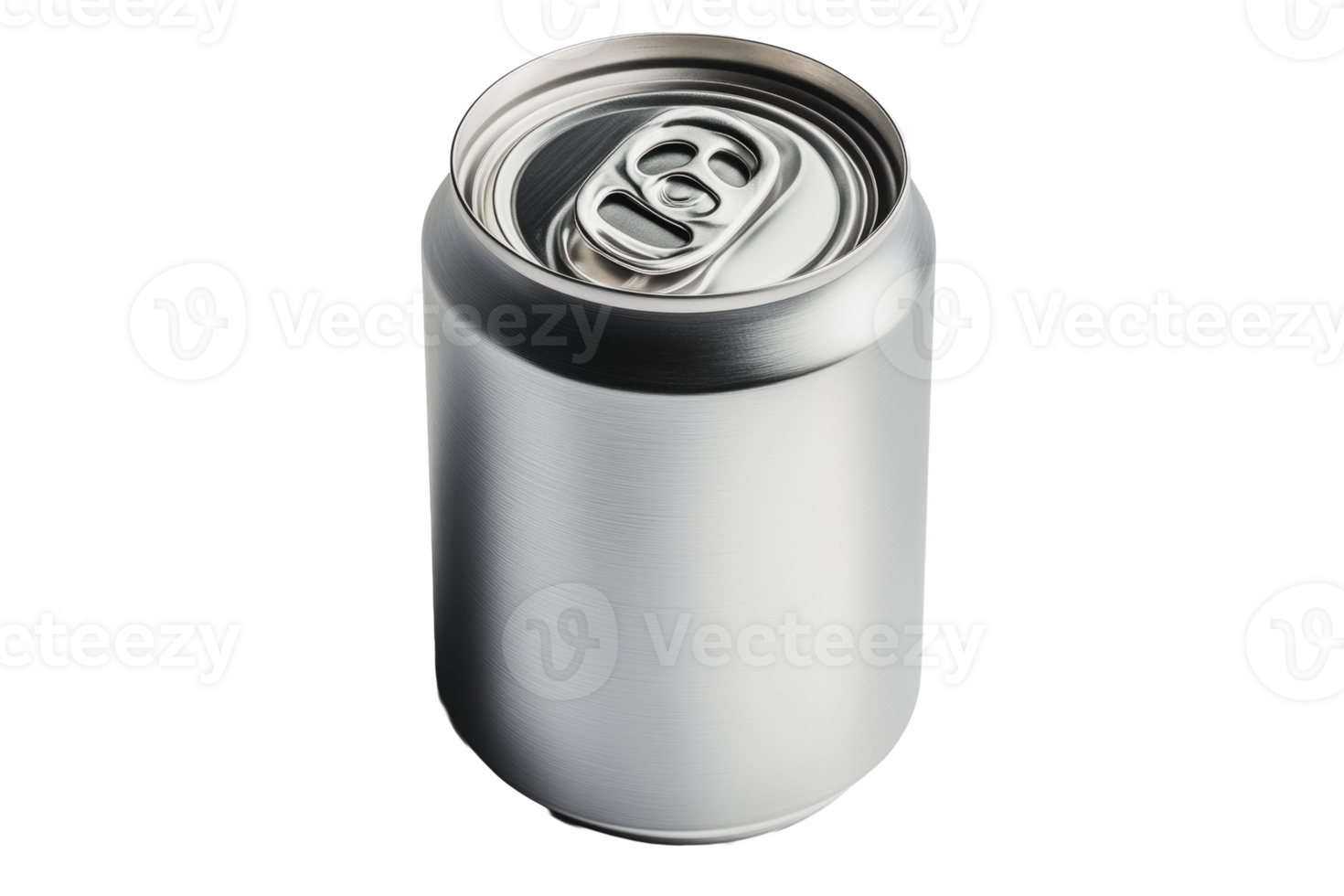 A close-up of a silver aluminum can resting on a surface in a well-lit environment png