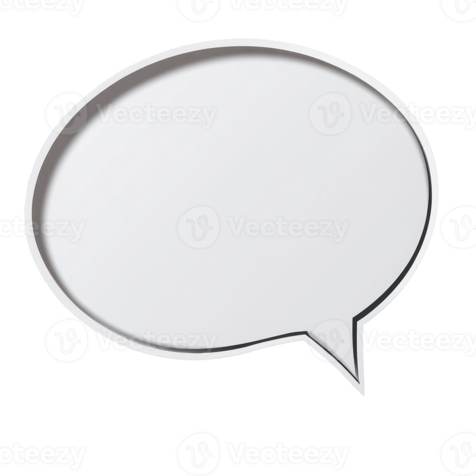 Blank speech bubble for design or communication concepts in a creative setting png