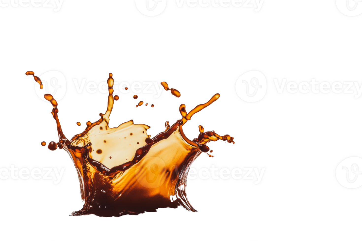 Splash of liquid hitting a surface with dynamic droplets in a bright setting png