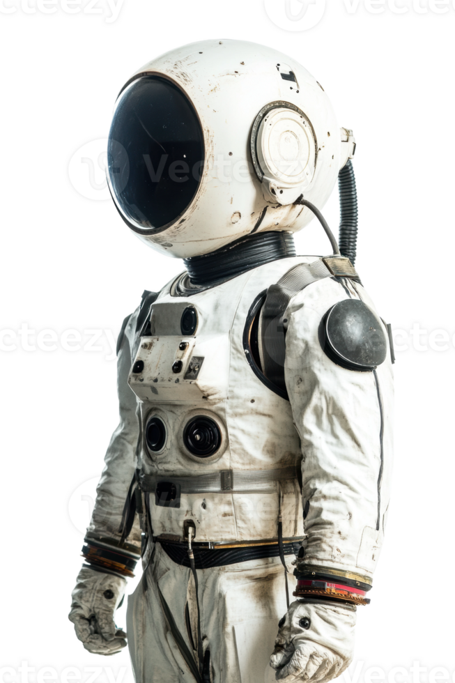 Retro astronaut, cut out - stock . png