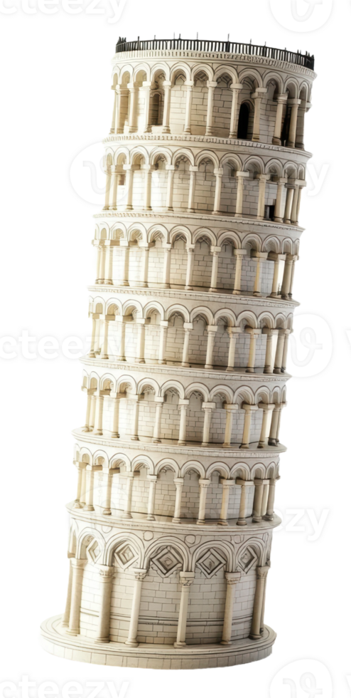 Leaning tower replica, cut out - stock . png