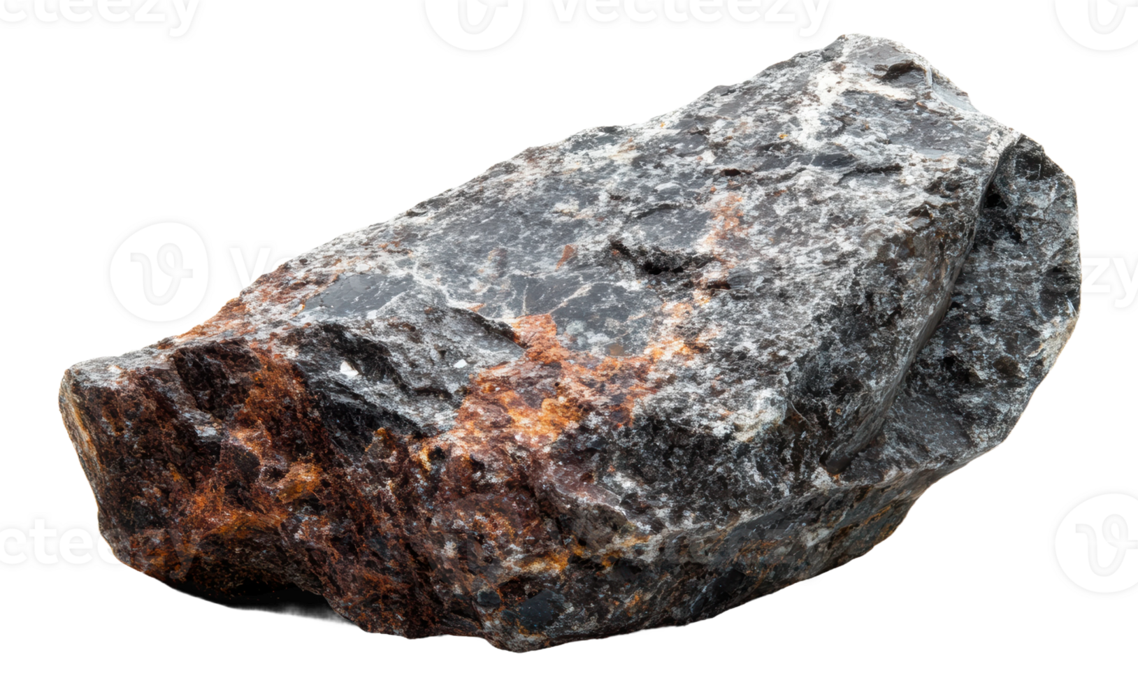 Natural rough rock with unique texture and color, cut out - stock . png