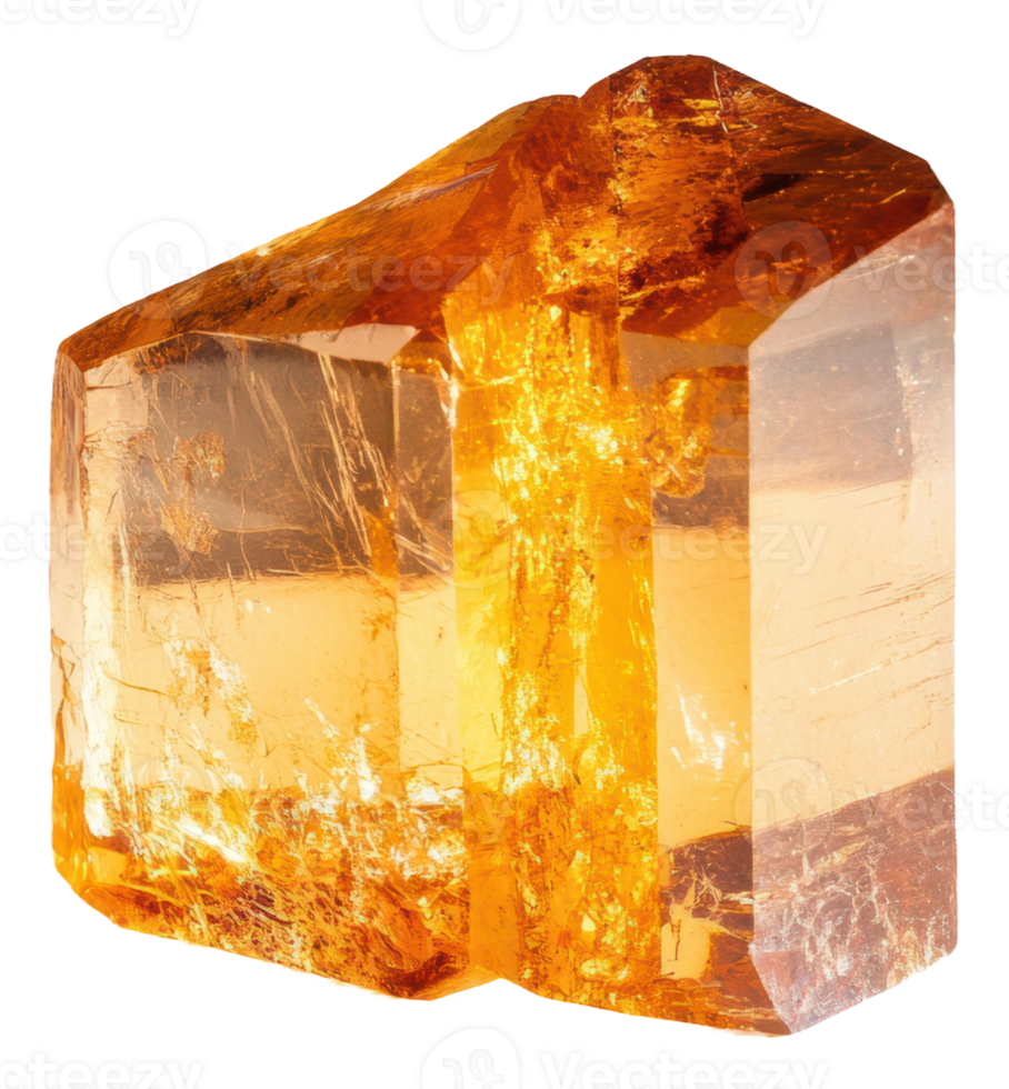 Natural amber gemstone with unique facets, cut out - stock . png