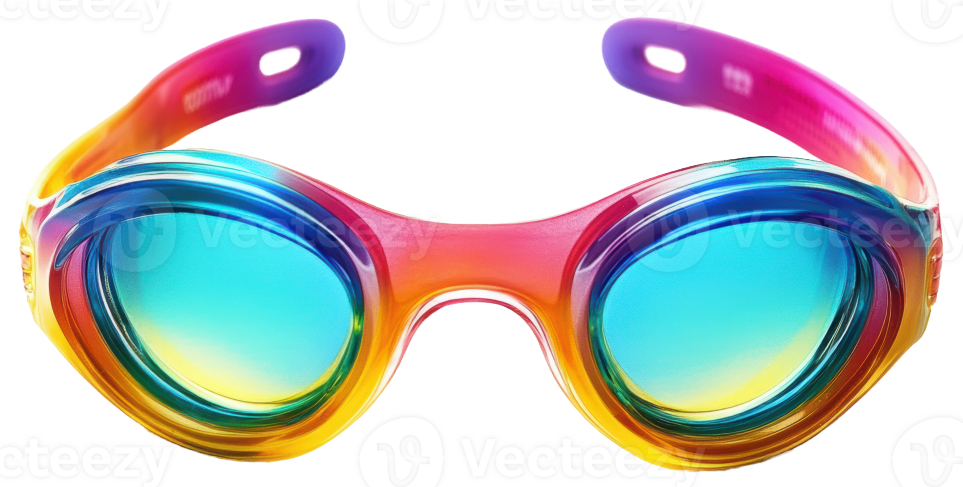 Colorful swimming goggles for outdoor use, cut out - stock . png