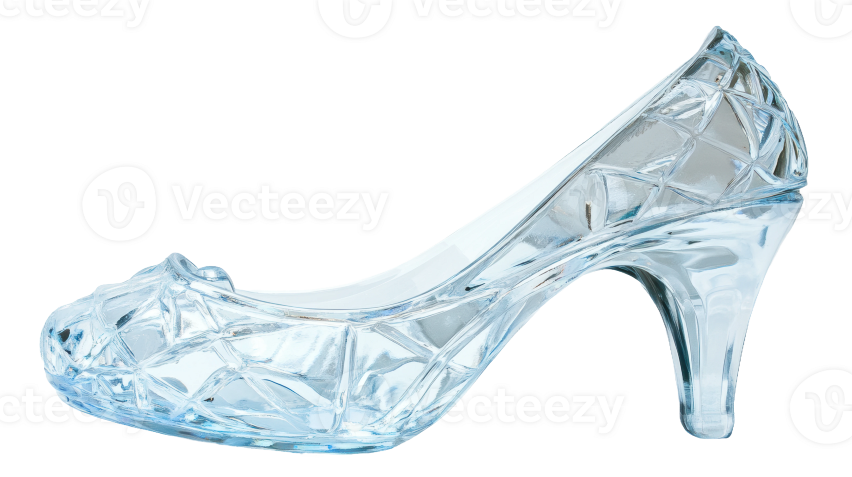 Elegant glass high heel shoe, cut out - stock . png
