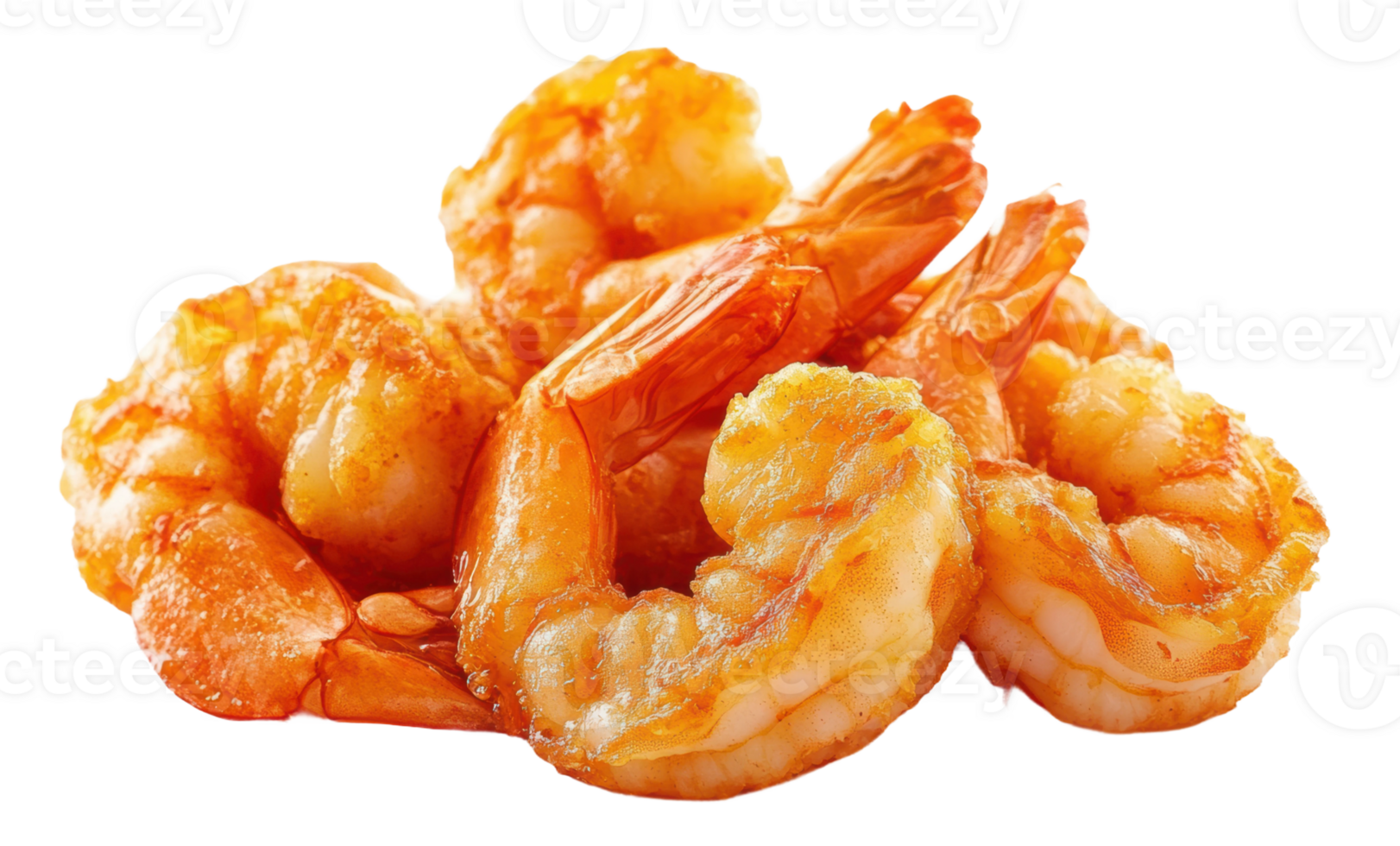 Crispy fried shrimp served, cut out - stock . png