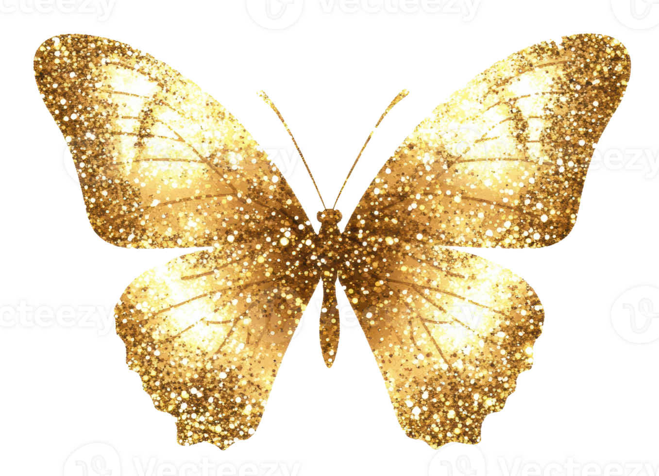 d'oro luccichio farfalla con scintillante particolari, tagliare su - azione . png