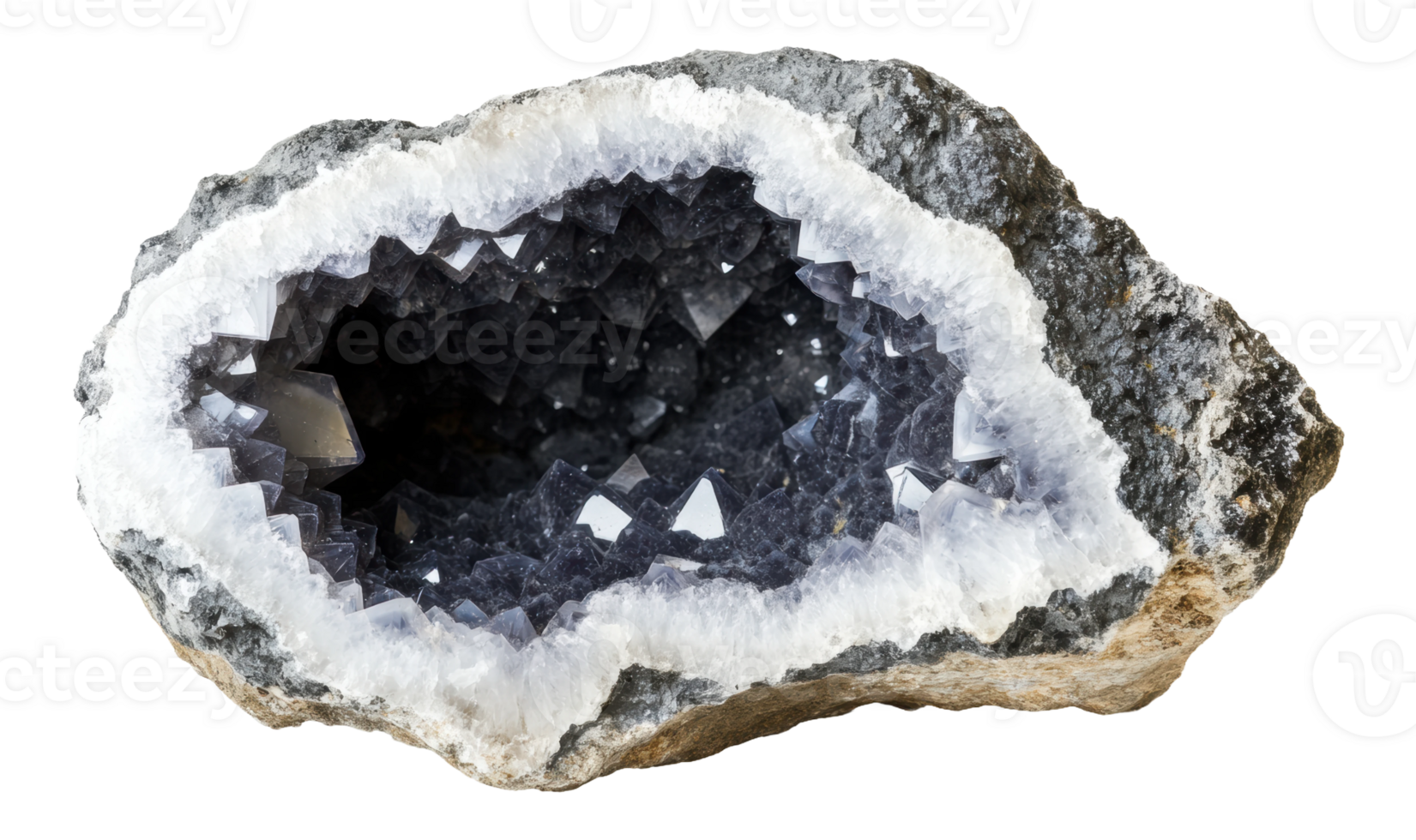 Quartz-filled geode, cut out - stock . png