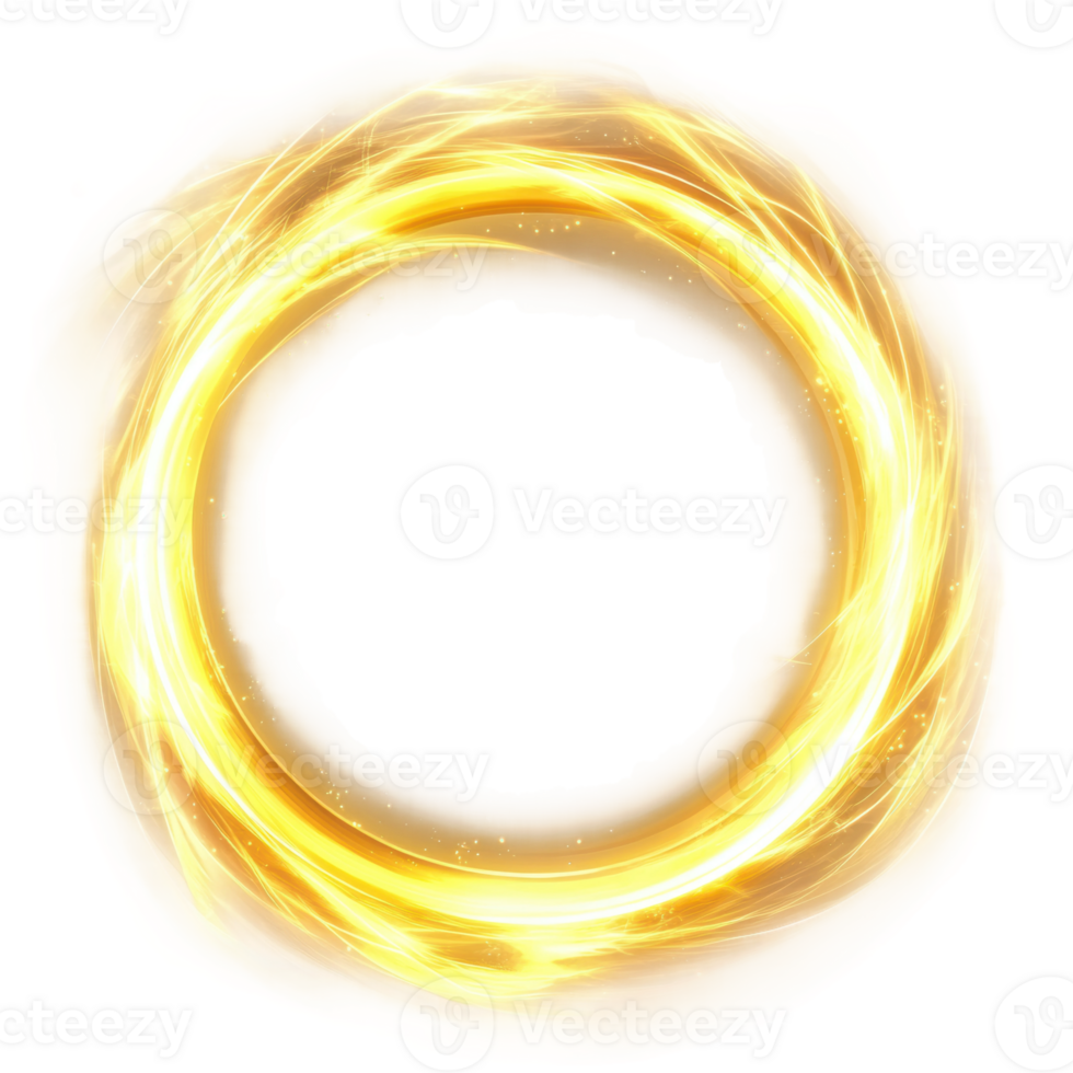 Golden energy circle, cut out - stock . png