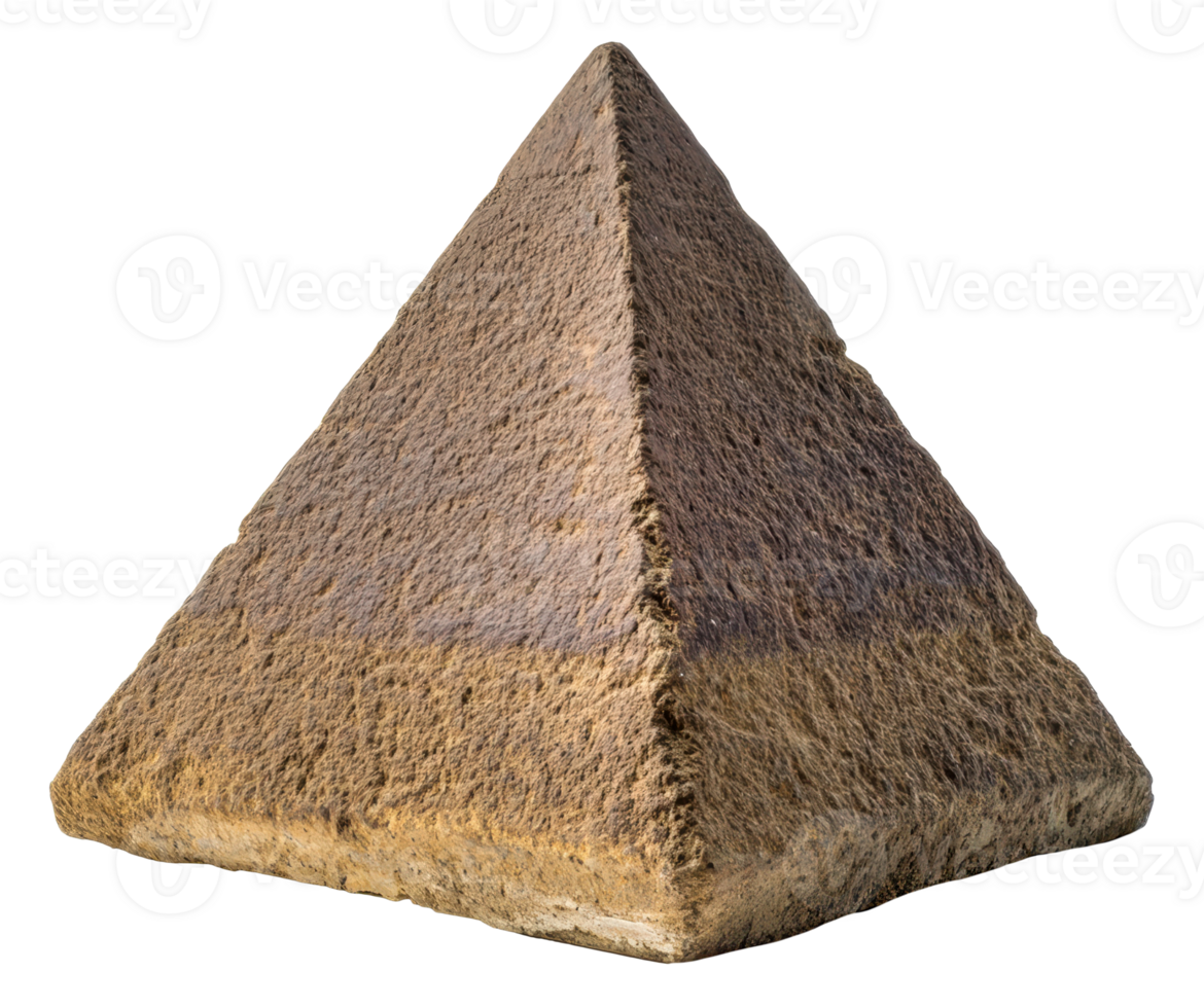 Ancient pyramid structure made of compacted earth, cut out - stock . png