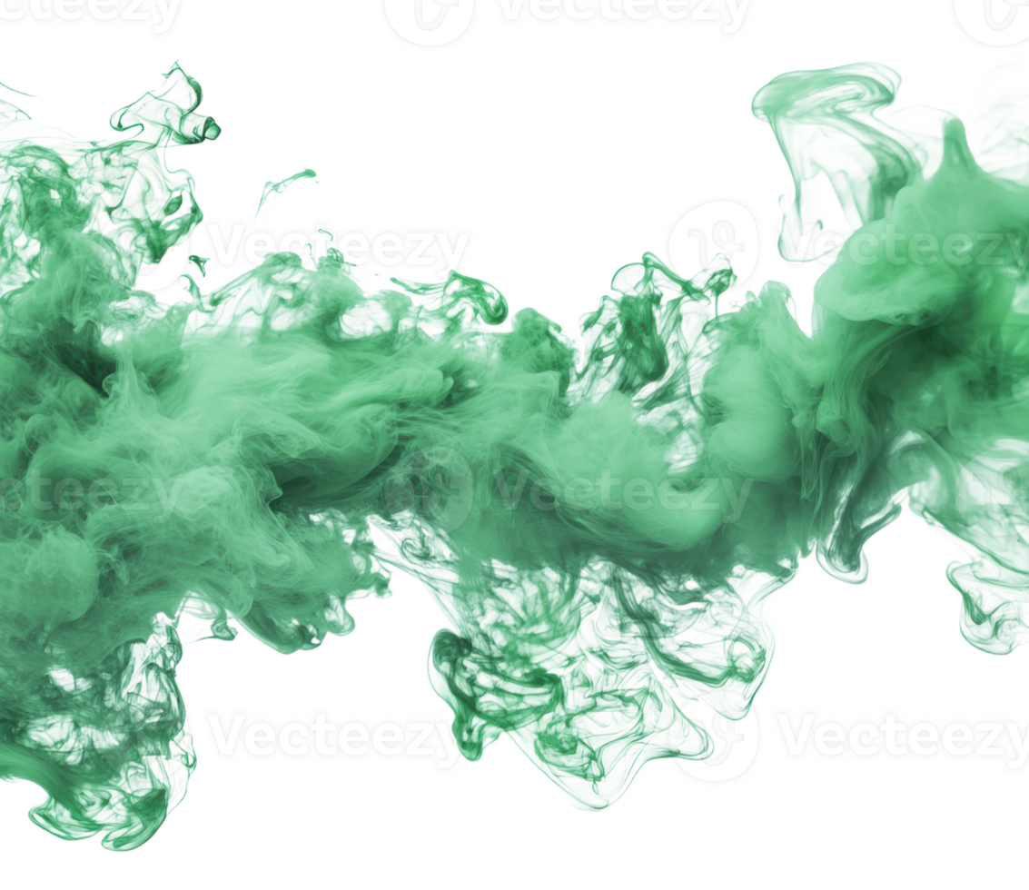 Green smoke swirling, cut out - stock . png
