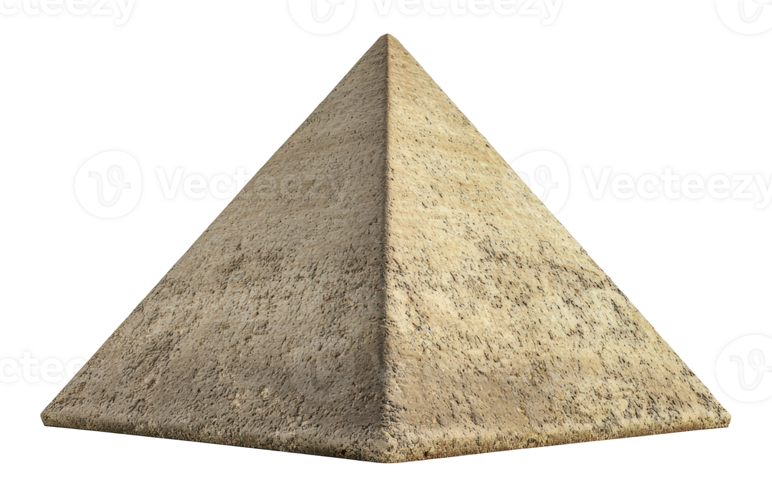 Pyramid structure with a rough stone surface, cut out - stock . png