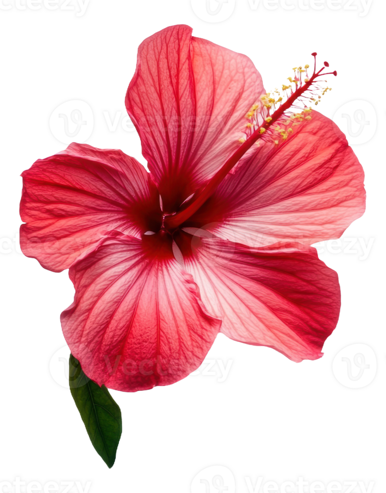 Red hibiscus, cut out - stock . png
