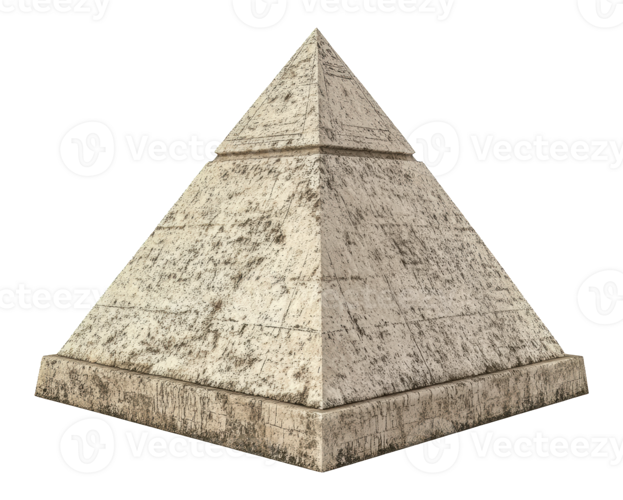 Pyramid model on simple surface, cut out - stock . png