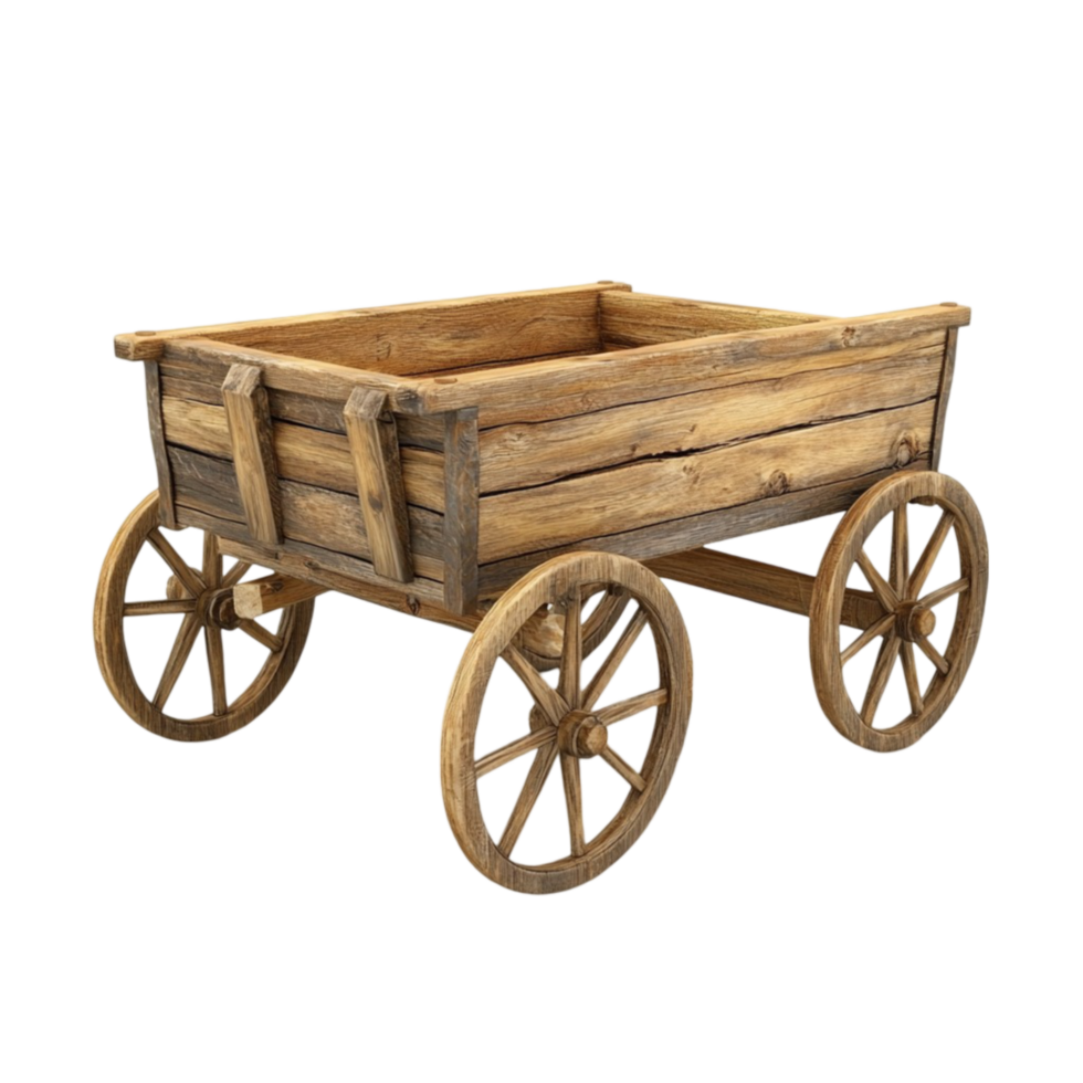 Old Wooden Cart AI-Generative png
