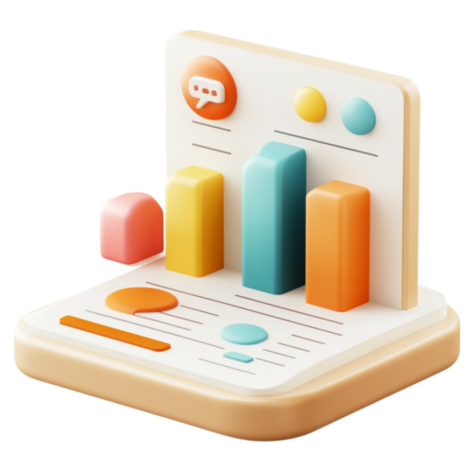 Icon of Bar Chart AI-Generative png