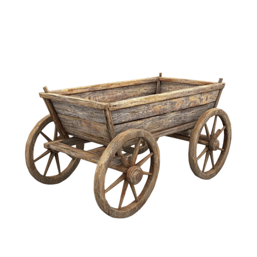 Old Wooden Wagon AI-Generative png