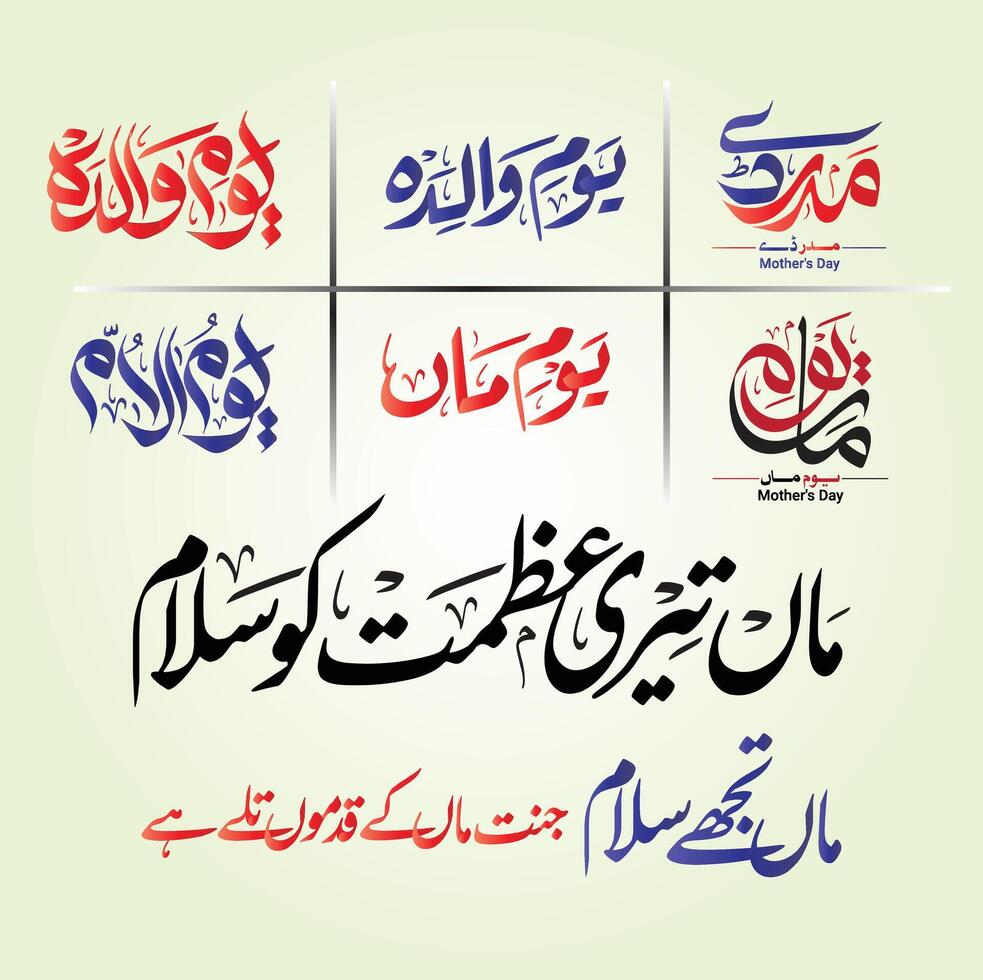 Mother Day Calligraphy Collection vector