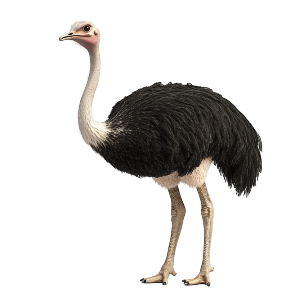 Ostrich Standing AI-Generative png