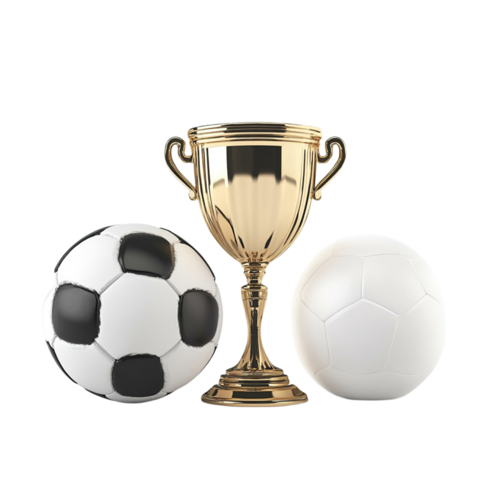 Gold Trophy Cup with Soccer Ball AI-Generative png